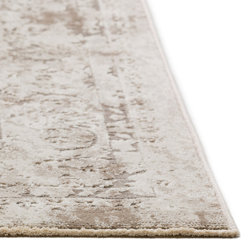 Tapis brun / gris tissé à la main à motif abstrait Hachmann, Rectangle 7 pi 10 po x 10 pi