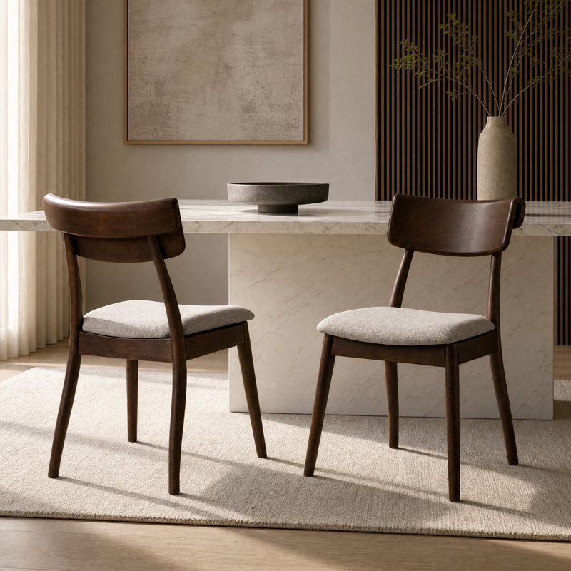 Chaise d'appoint en bois massif Rozella, Taupe clair