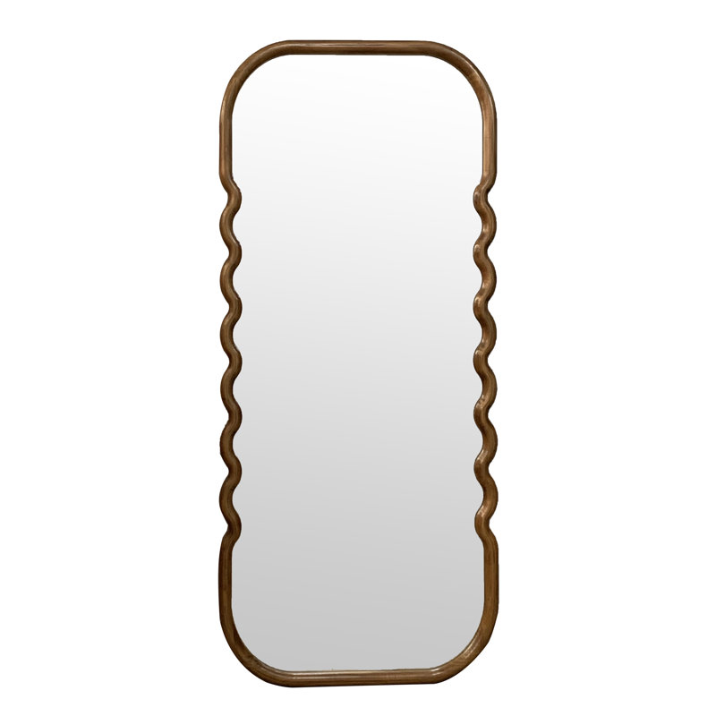 Miroir surdimensionné en bois 31,4 x 1,4 x 74 po avec cadre brun unique