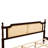 Pine wooden Bed with Rattan Headboard and Footboard-430064679-430064677