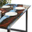 Abi-Rose Rosewood Rectangular Wood Top Dining Table with Steel Base
