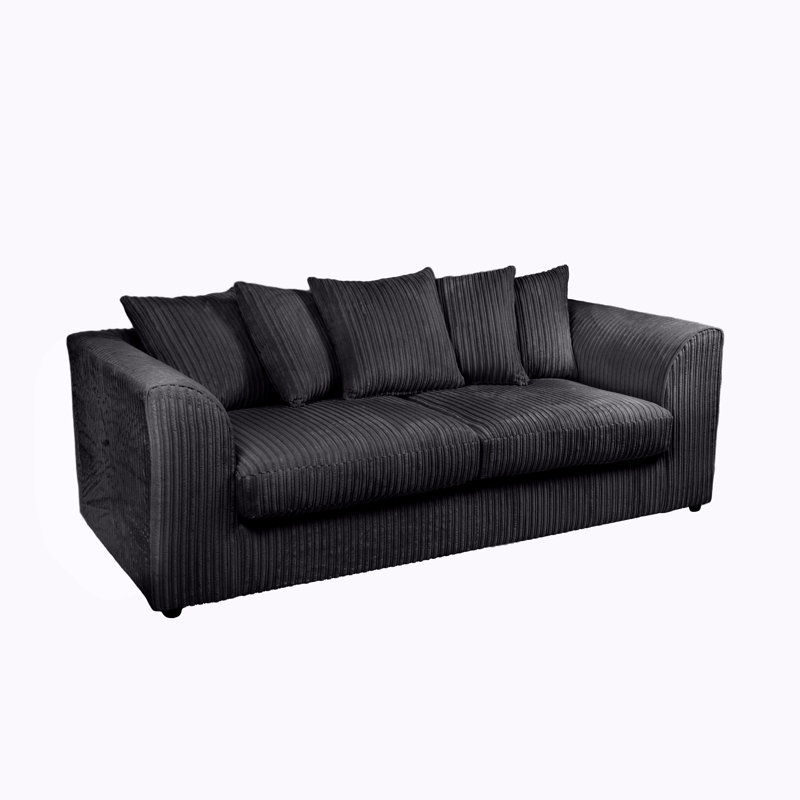 Moana 3 Seater Sofa, Black