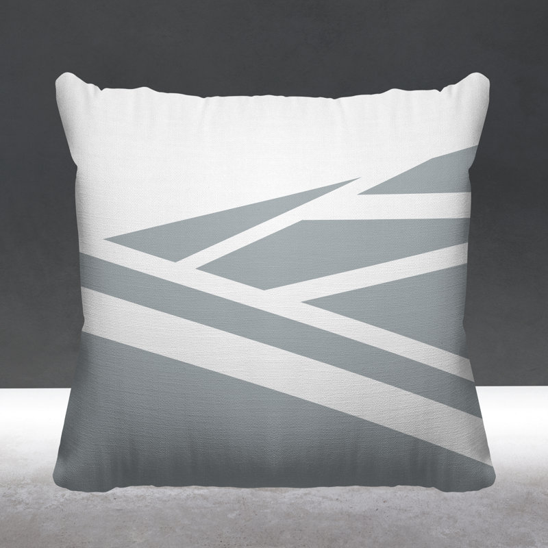Coussin décoratif intérieur / extérieur Rutherford, L 17 po x H 17 po, Gris