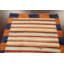 Tapis orange / bleu en laine noué à la main de conception unique 4 pi 3 po x 6 pi 3 po New Age