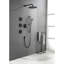 Système de douche avec pomme de douche, douche à main, barre coulissante, jets de corps, bras de douche, tuyau, garniture de valve et poignées à levier-114230341