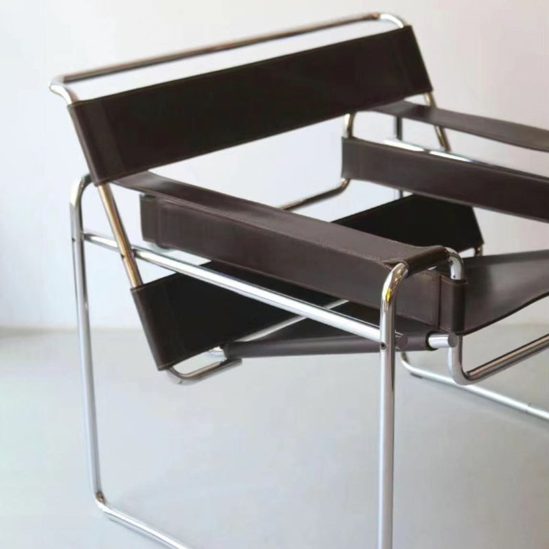 Fauteuil d'appoint Danta, Cuir brun foncé