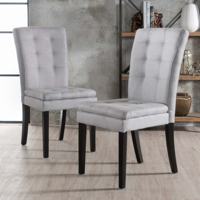 Upholstered Dining Chairs, Light Gray