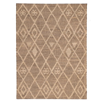 Kilim taupe Palas Denizli 5 pi 6 po x 7 pi 5 po