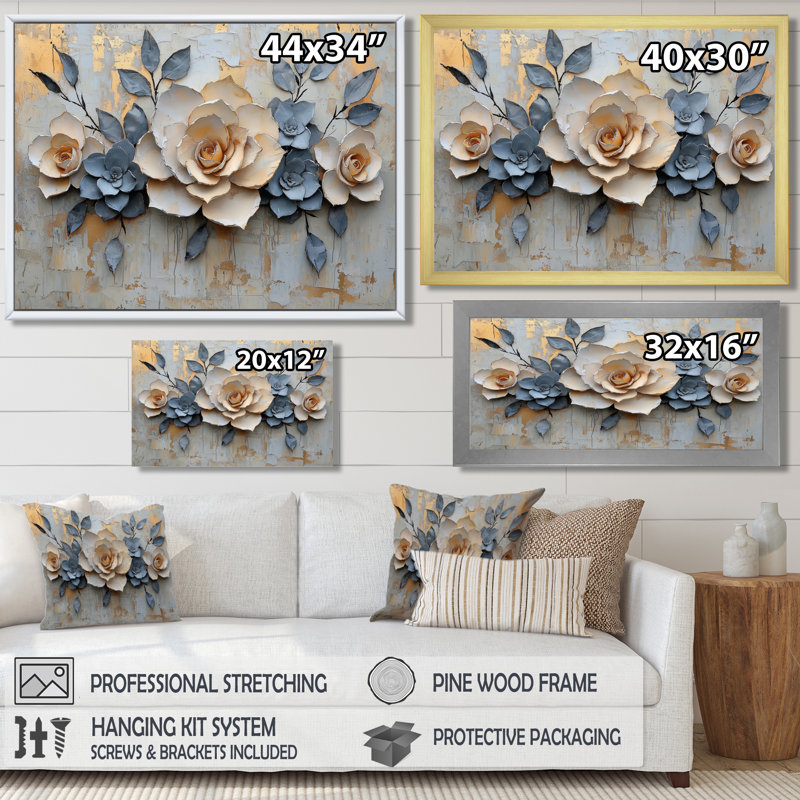 Art mural Hackett Minimalisme, H 34 po x l 44 po, Toile tendue, Ne s’applique pas