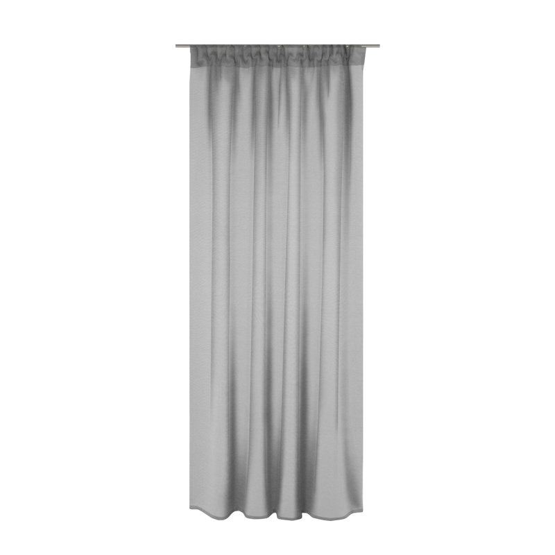 Peck Slot Top Semi Sheer Single Curtain, Grey