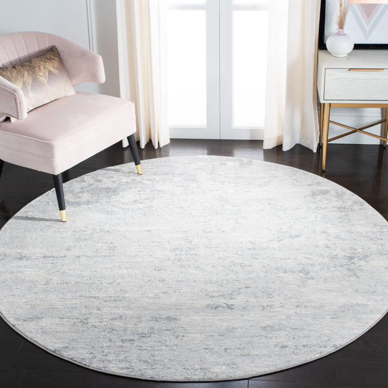N'Keal Performance Abstract Rug, Round 12', Gray