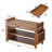 6-Pair Capacity Red-Brown Bamboo Shoe Bench with Hidden Storage