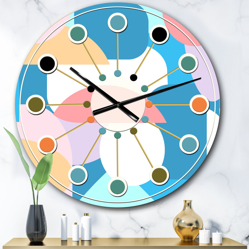Horloge murale rétro Mid-Century, Surdimensionné