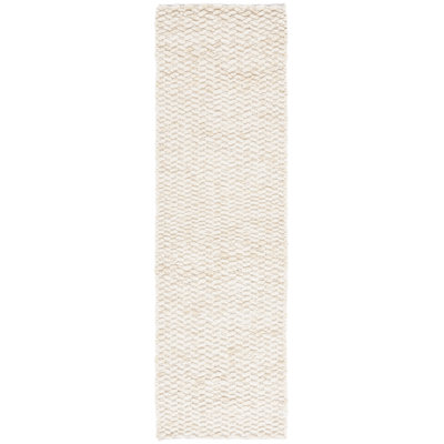 Tapis en laine / coton tissé à la main Stepanas en ivoire / beige