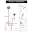 Système de douche à pluie de 8 pouces avec tête supérieure à 6 modes et douche à main à 8 modes - valve en laiton haute pression-126492501