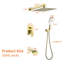 Système de douche à fixation murale 10 po avec douchette à main - Ensemble de garniture de douche en laiton avec bec de baignoire-116543663