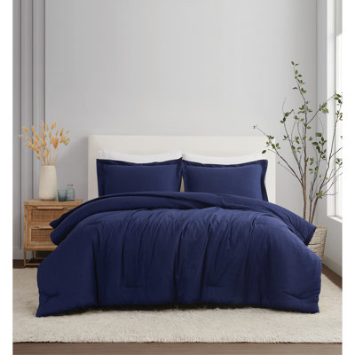Nena 100% Linen Standard Solid Colour Comforter Set