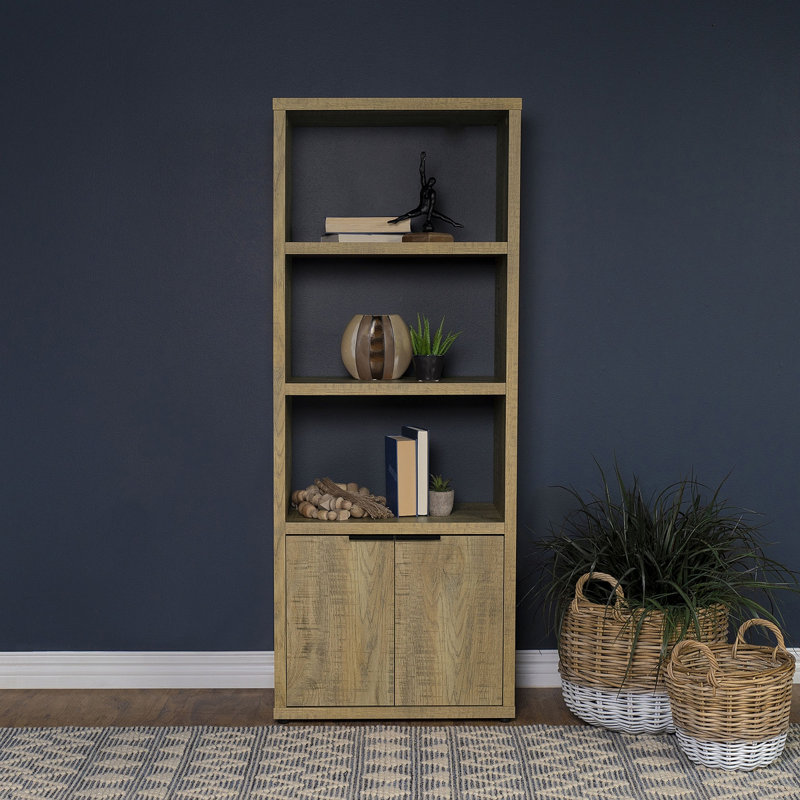 Tour média en bois d'ingénierie à 3 tablettes Noriega Mango