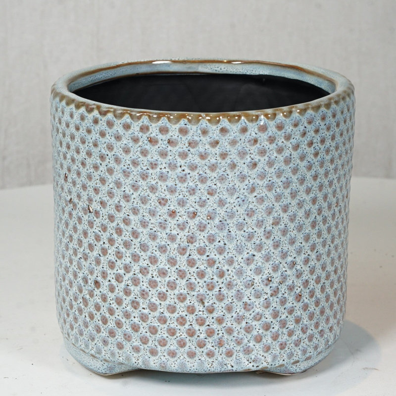 Cache-pot en céramique Lyka, Bleu clair