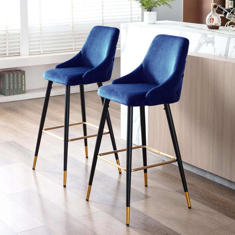 Tabouret de bar 19 po Wilhite, Bleu foncé, Tabouret de bar (siège d’une hauteur de 30 po)