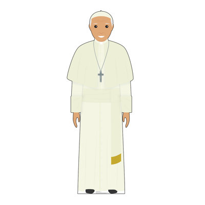 Accroche en carton pope tenue (illustrée)