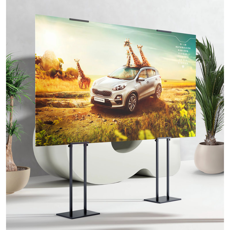 Adjustable Height Poster Stand, Silver