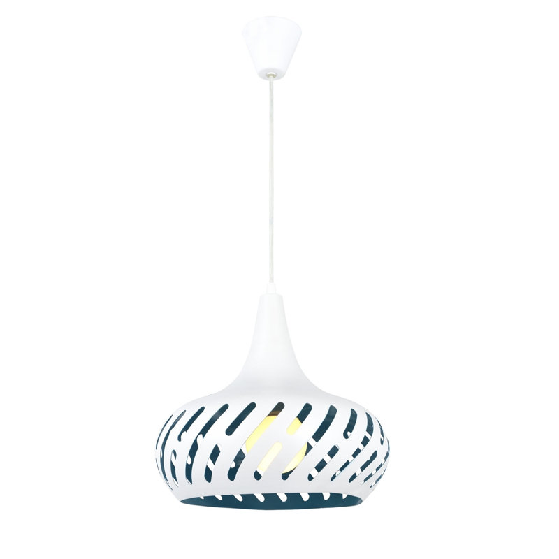 Luminaire suspendu sphère 1 lumière, Vert/blanc