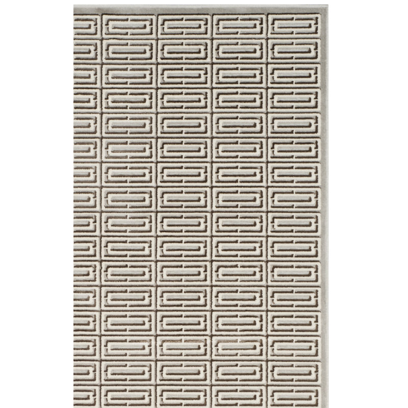 Barraza 900 Viscose Pile Geometric Rug, Rectangle 8 pi x 10 pi