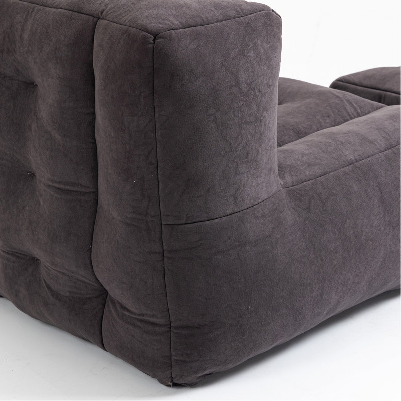 Fluffy Bean Bag Chair, Comfortable Bean Bag For Adults, Super Soft Lazy Sofa Chair With Memory Foam And Ottoman, Indoor Modern Focus Bean Bag Chair For Living Room, Bedroom, Apartment