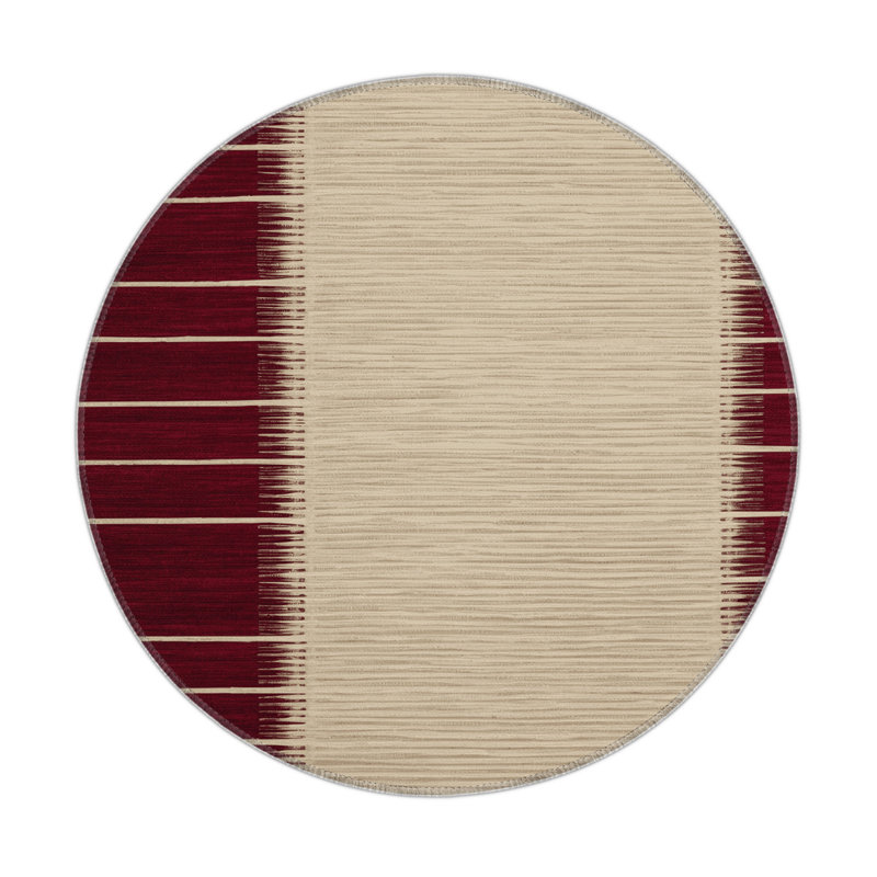 HorizontalStripes Beige Indoor and Outdoor Area Rug, Rectangle 3' x 5'