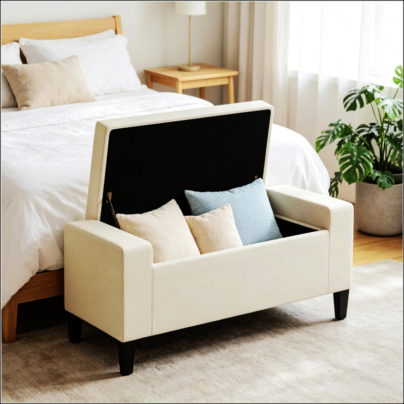 Banc de rangement moderne, banc de repose-pieds polyvalent, banc au design fonctionnel