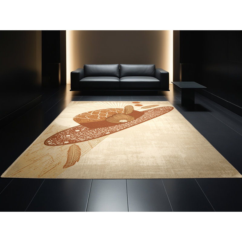 Tapis beige doux et moelleux au look rétro - beige, 8 x 10