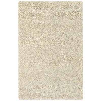 Eastwood Authentic Hand Woven Wool Cream Solid Color Shag Indoor Area Rug