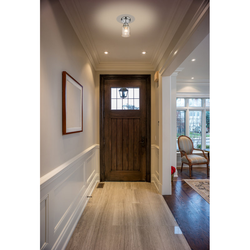 Tyringham Glass Semi Flush Mount, Chrome