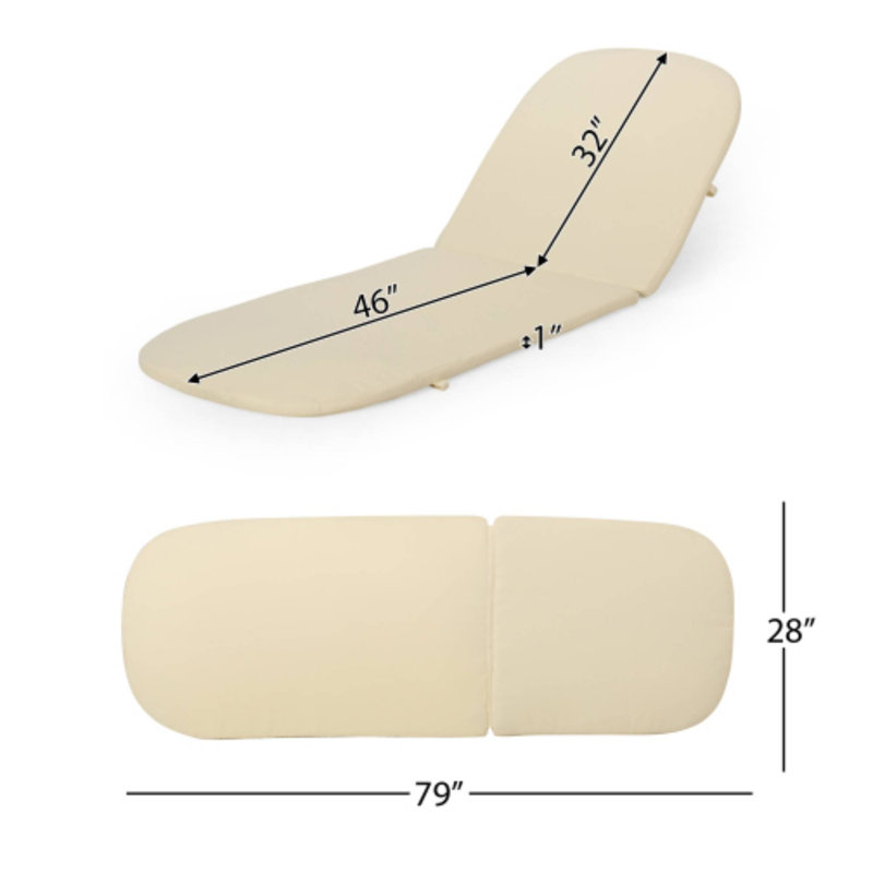 Coussin de chaise longue d'extérieur, beige - Coussin de chaise longue d'extérieur Comfort For Garden, 1, Beige