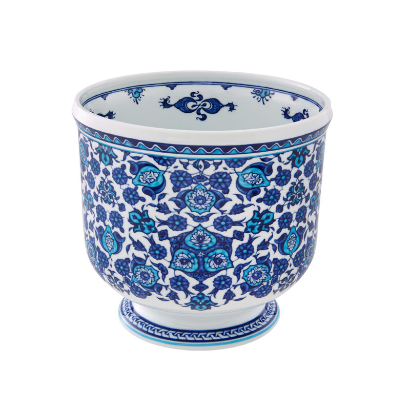 Vase de table en porcelaine bleu/blanc 7,87 "Izmir