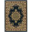 Tapis noir à motif de médaillon oriental traditionnel Columbus-23603128