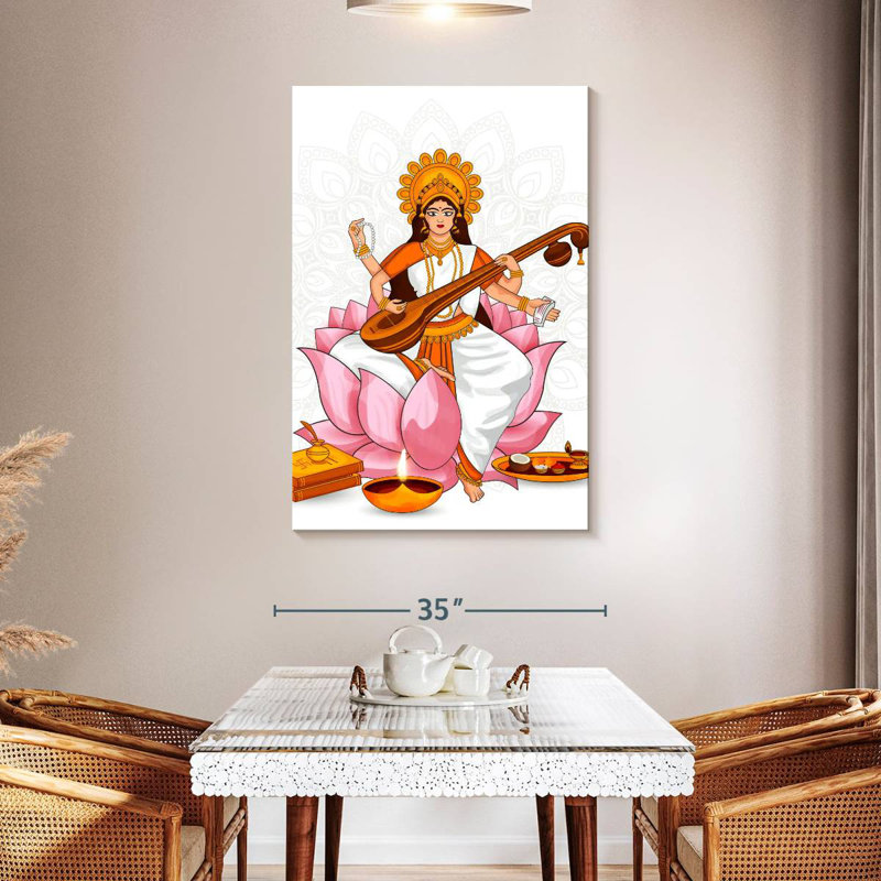 Adella Goddess Saraswati, 48" H x 32" W