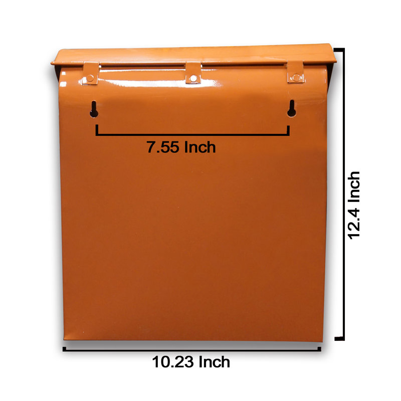 Terracotta Brown Steel Wall Mount Mailbox