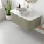 Meuble-lavabo flottant mural 36 po avec lavabo rond en céramique et tiroir-782035324