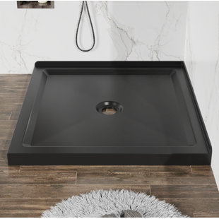 36"X36" Shower Base 3.3" Height Anti-Slip Acrylic Center Drain Double Threshold Shower Basin