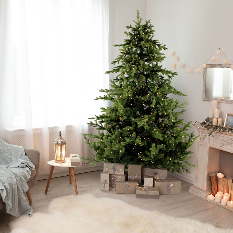 Foxtail 9' Green Pine Artificial Christmas Tree with 1250 Clear/White lights