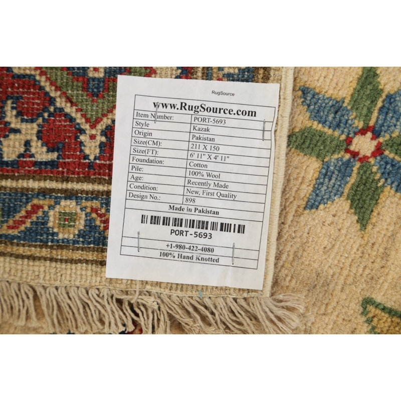 One-of-a-Kind 4'11" X 6'11" New Age Wool Area Rug in