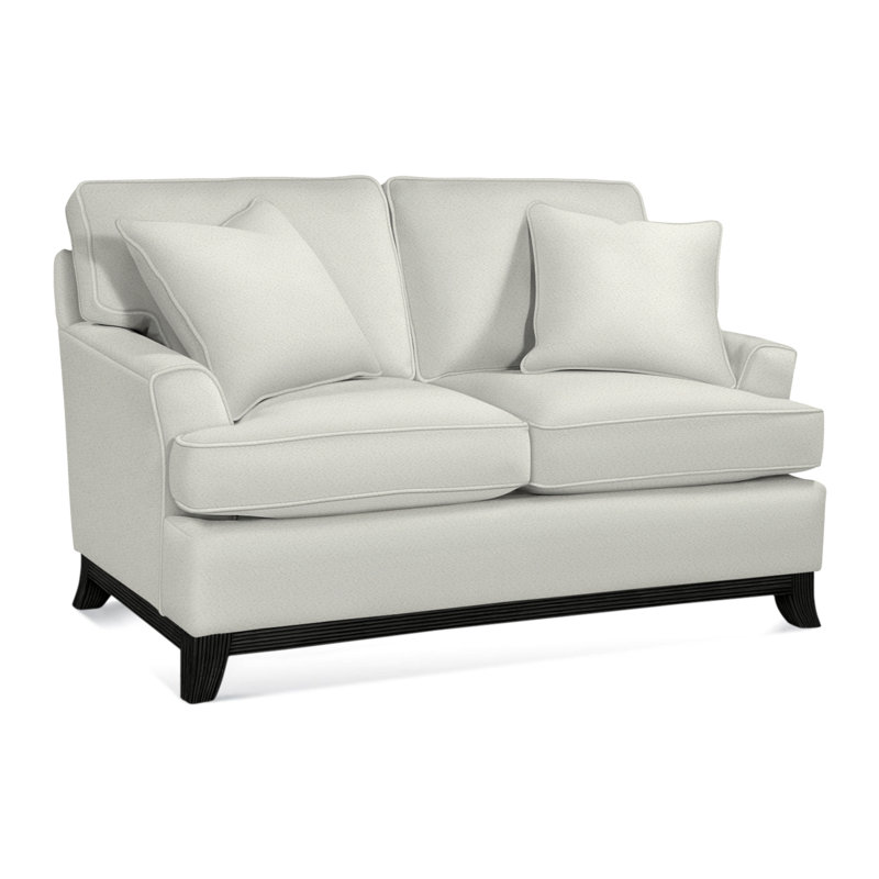 Causeuse rembourrée Oaks Way, Finition noir antique, Rayures bleu marine 0220-61