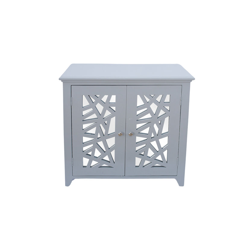 Armoire en bois massif avec miroir et tablette Larry