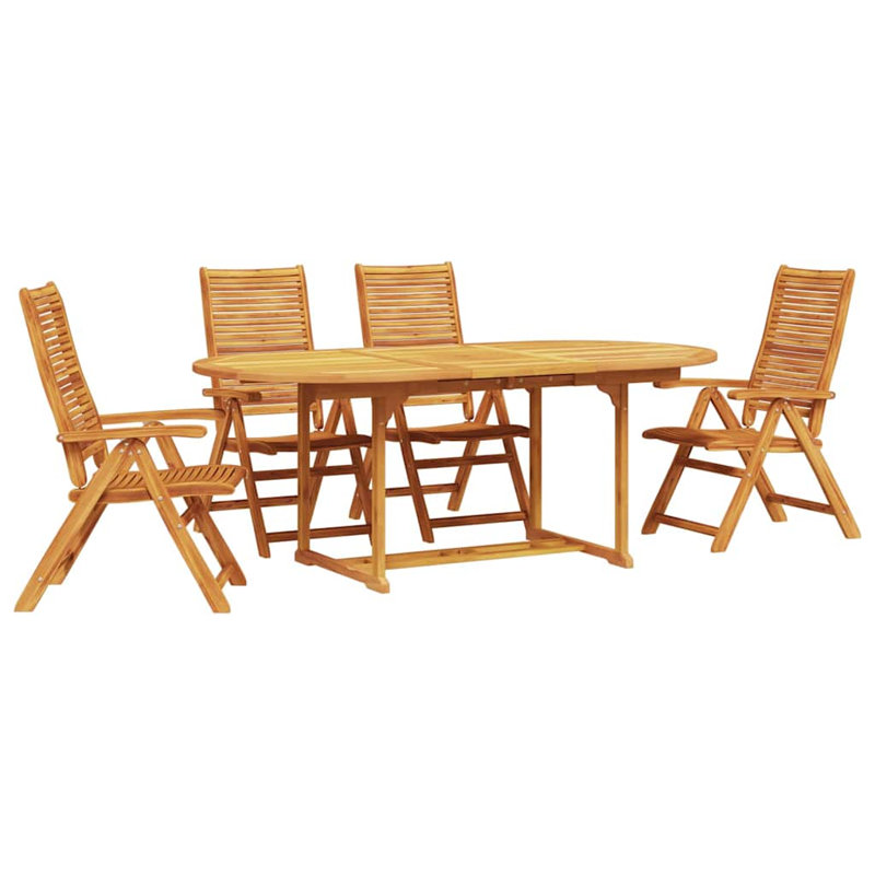 Patio Dining Set with, 74cm H x 200cm W x 100cm D, 4