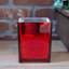 Vase cube en verre fabriqué à la machine - rouge - H 4,70 po