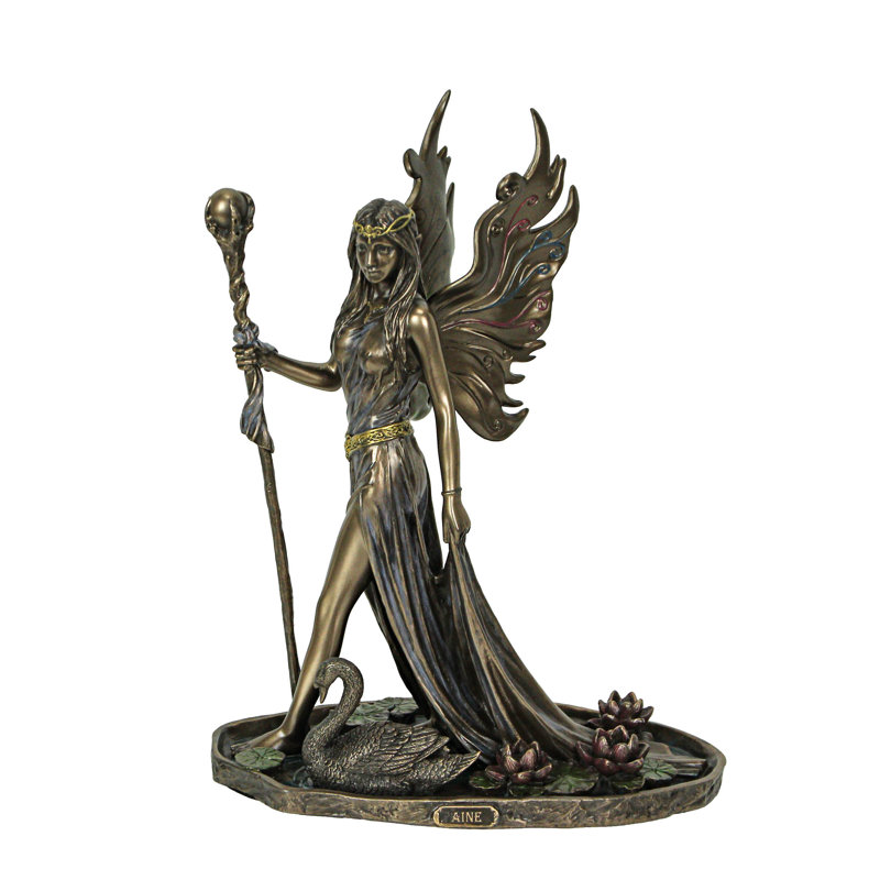 Statue d'étagère traditionnelle Aine, reine des fées, finition bronze, en polyrésine, 22,2 cm de hauteur