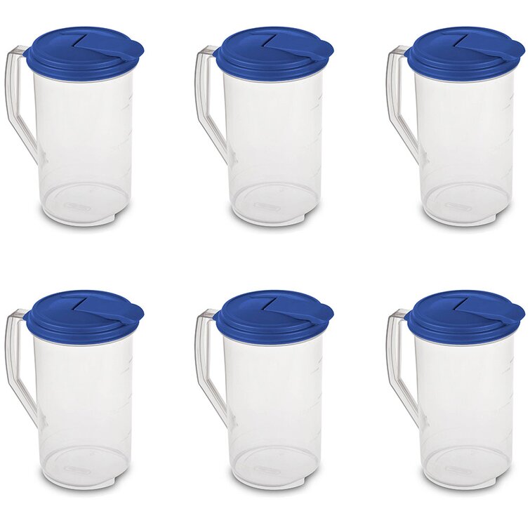 64oz. Clear Plastic Crystal Cut Pitcher