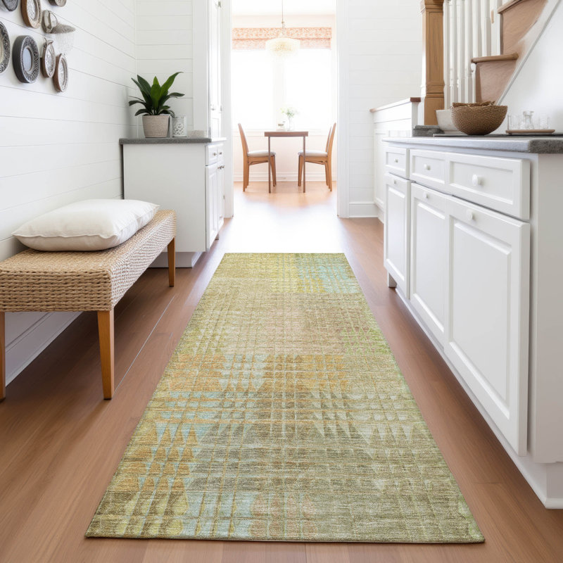 Premium Machine Washable Alijah AMF1277 Geometric Rug, Runner 2'3" x 7'6"